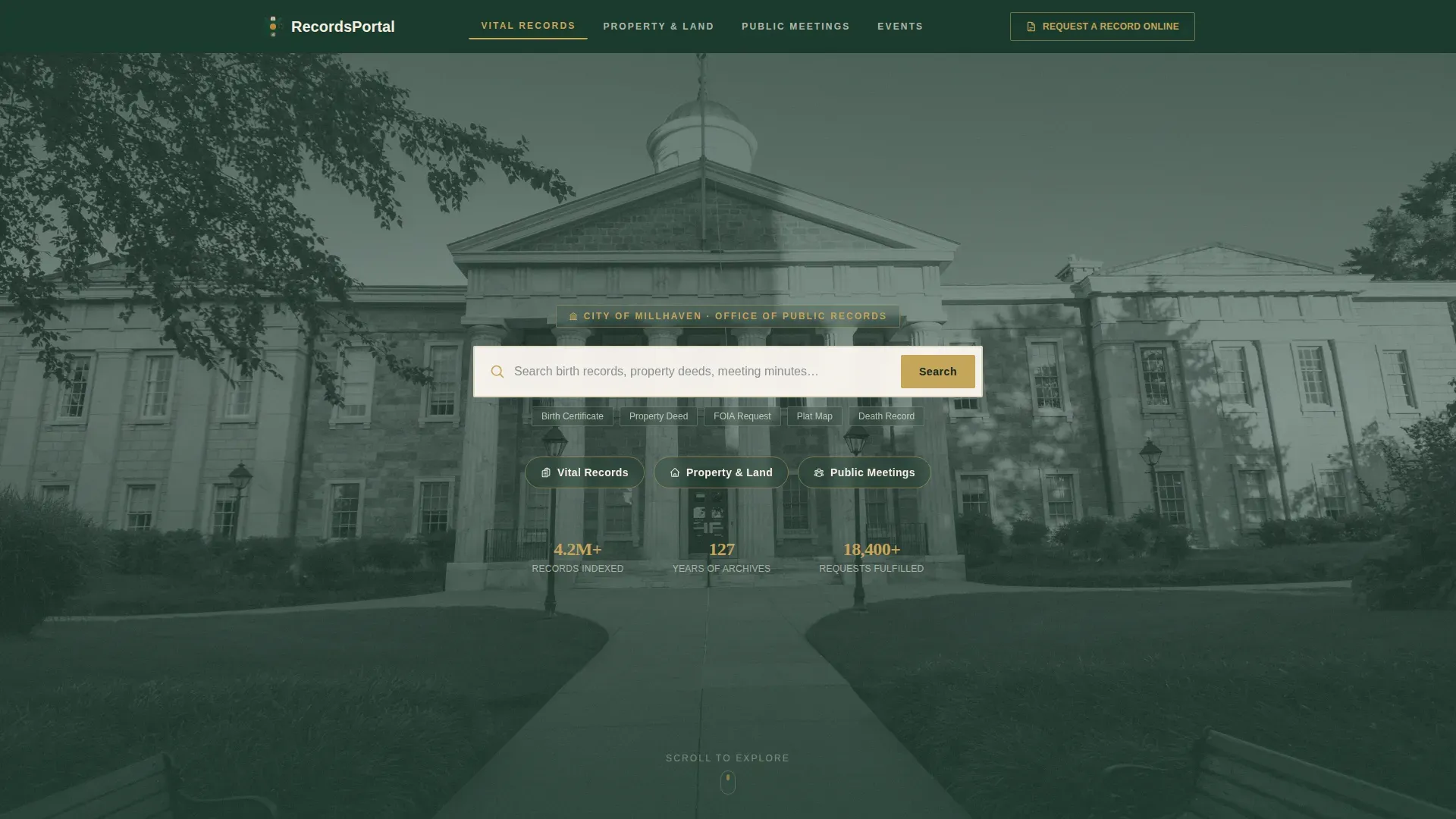 Trusted Civic Public Records Landing Page Template