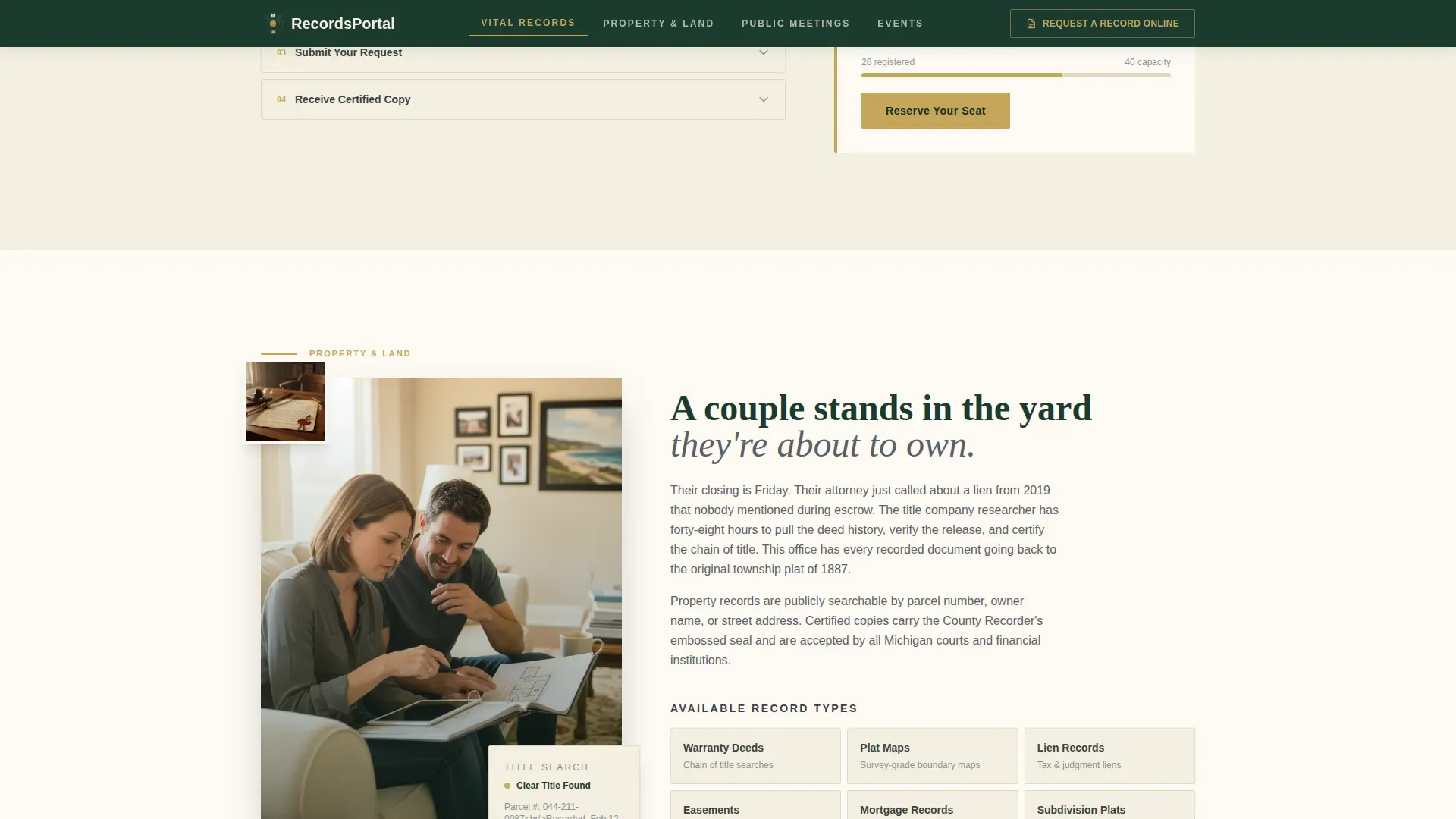 Trusted Civic Public Records Landing Page Template