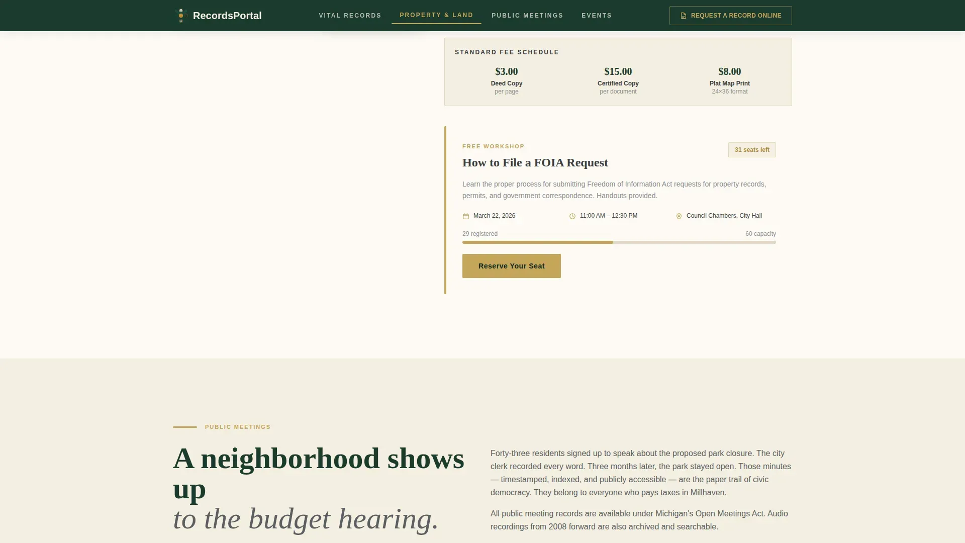 Trusted Civic Public Records Landing Page Template
