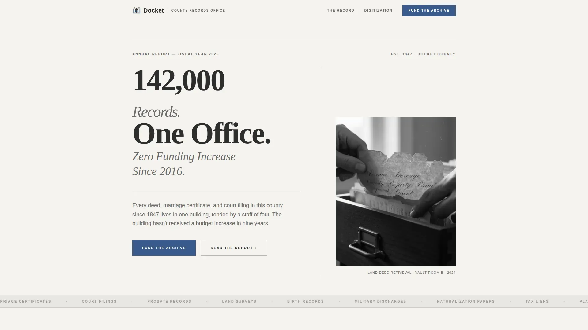 Public Records Fundraising Landing Page Template