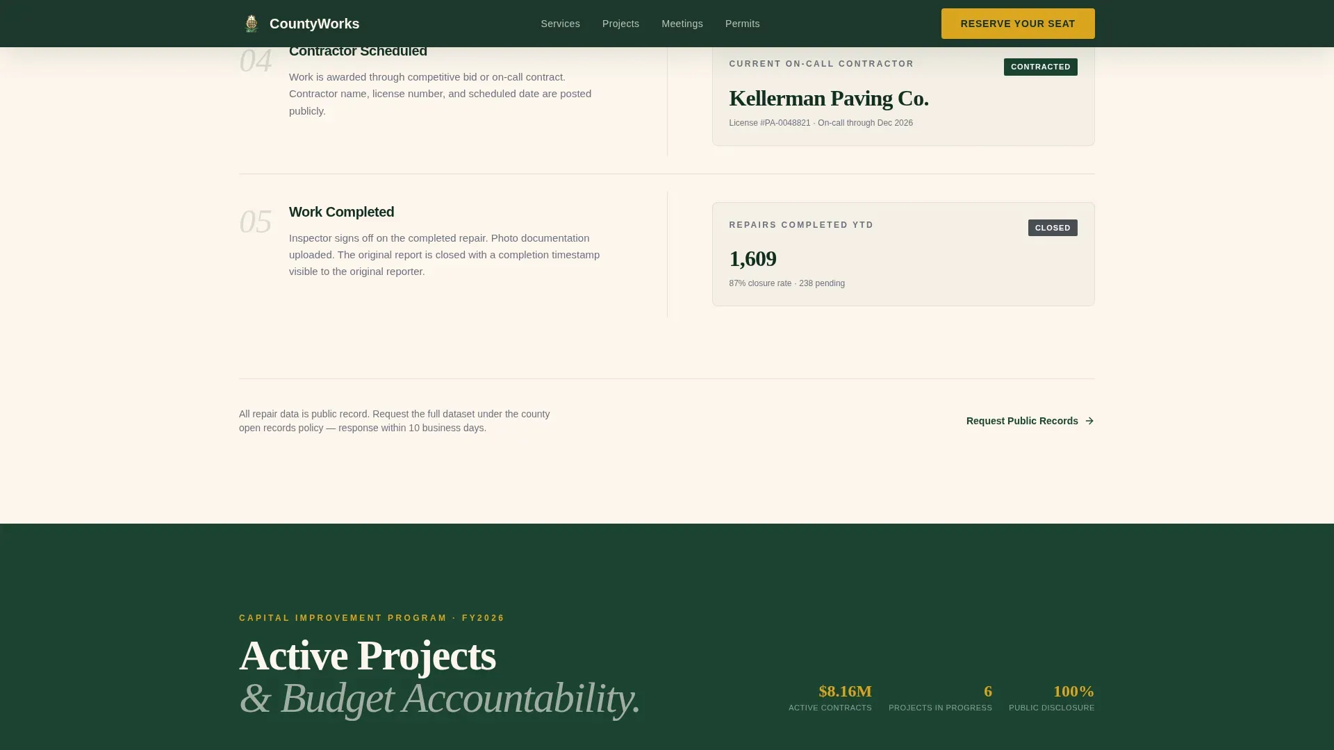 Public Works Government Professional Website Template