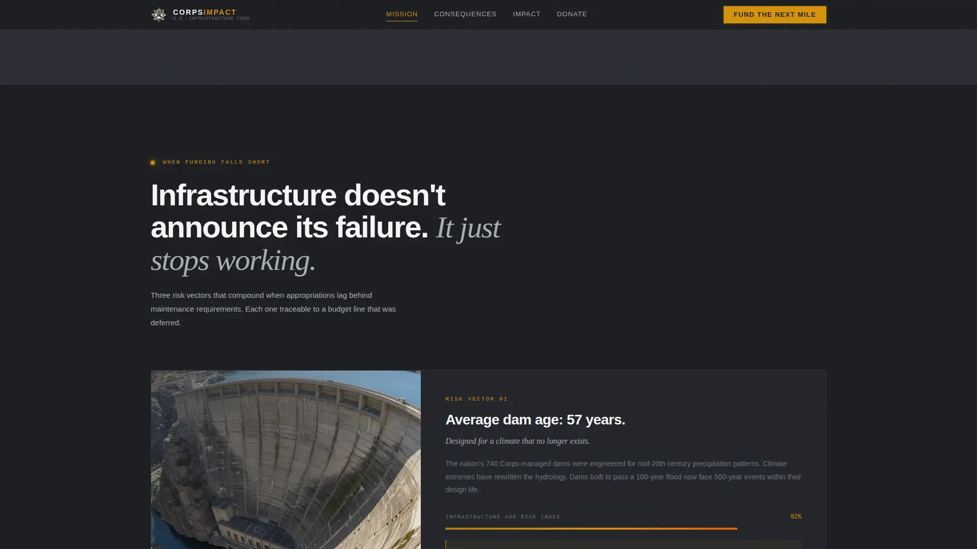 Fund the Next Mile, Public Works Landing Page Template