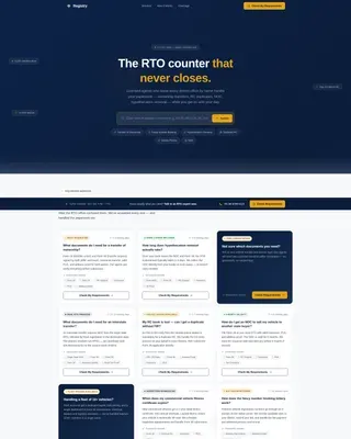 RTO Vehicle Registration Landing Page Template