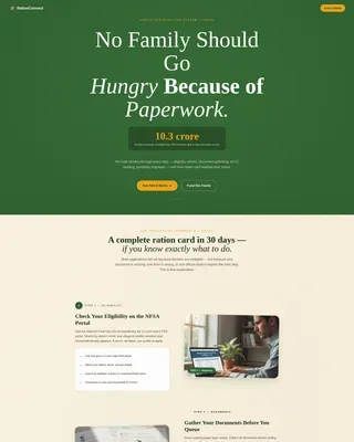 Card PDS Landing Page Template for NGOs & Donors
