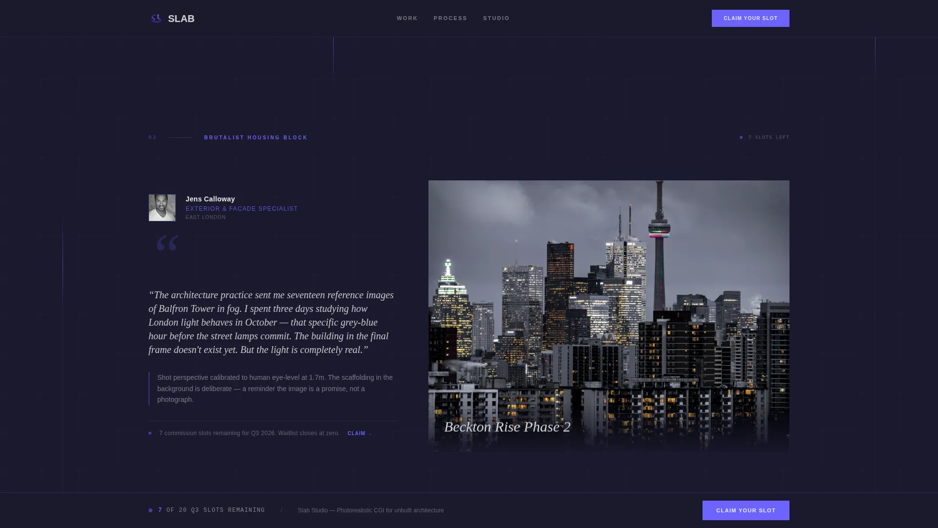 3D Visualization & Rendering Booking Website Template