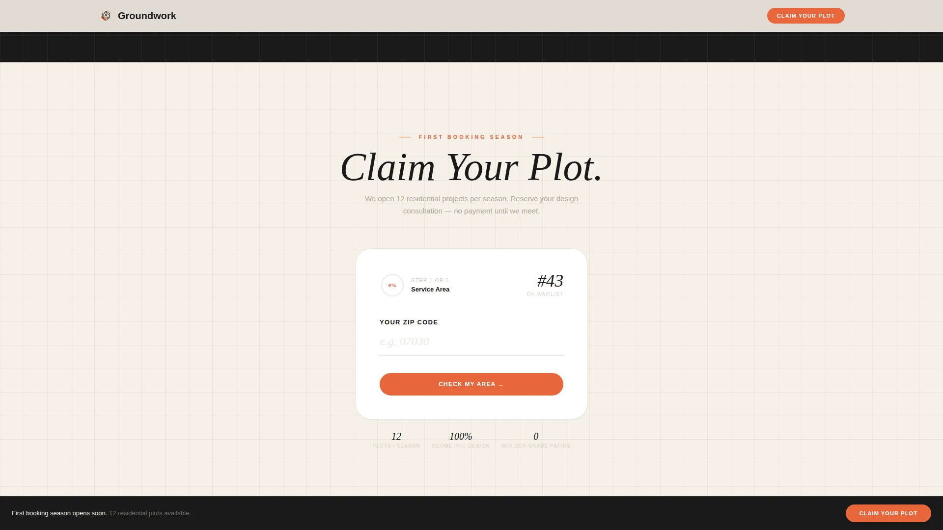 Landscape Architecture Booking Website Template