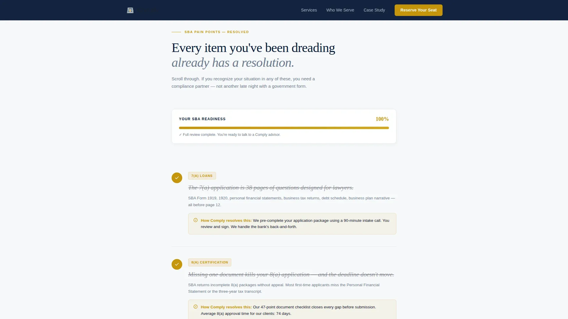 Federal Compliance SBA Consulting Landing Page Template