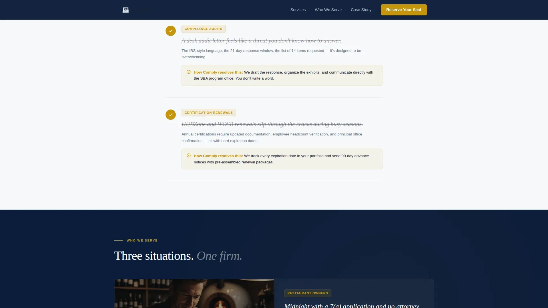 Federal Compliance SBA Consulting Landing Page Template