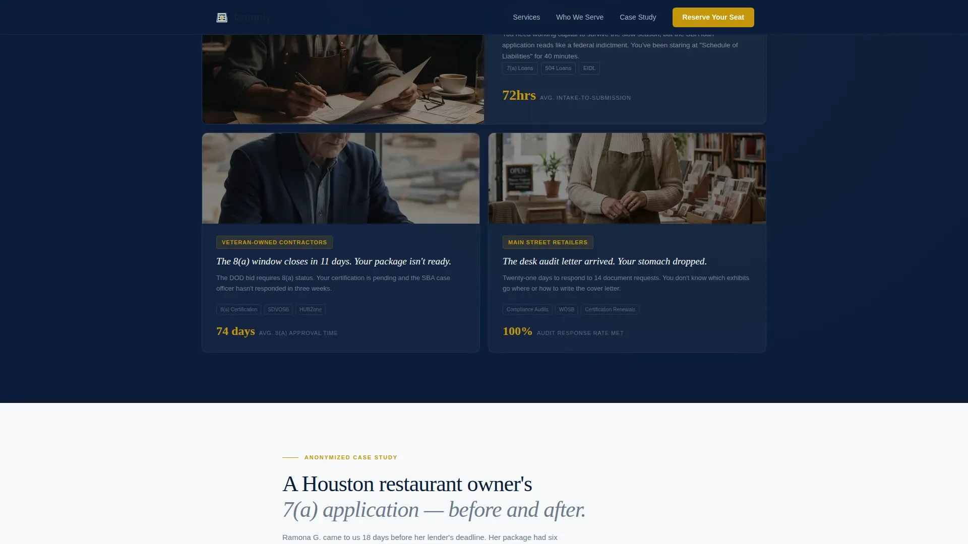 Federal Compliance SBA Consulting Landing Page Template