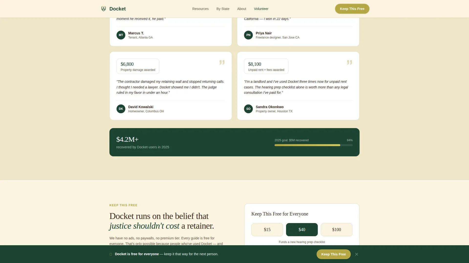 Free Small Claims Court Legal Resource Landing Page