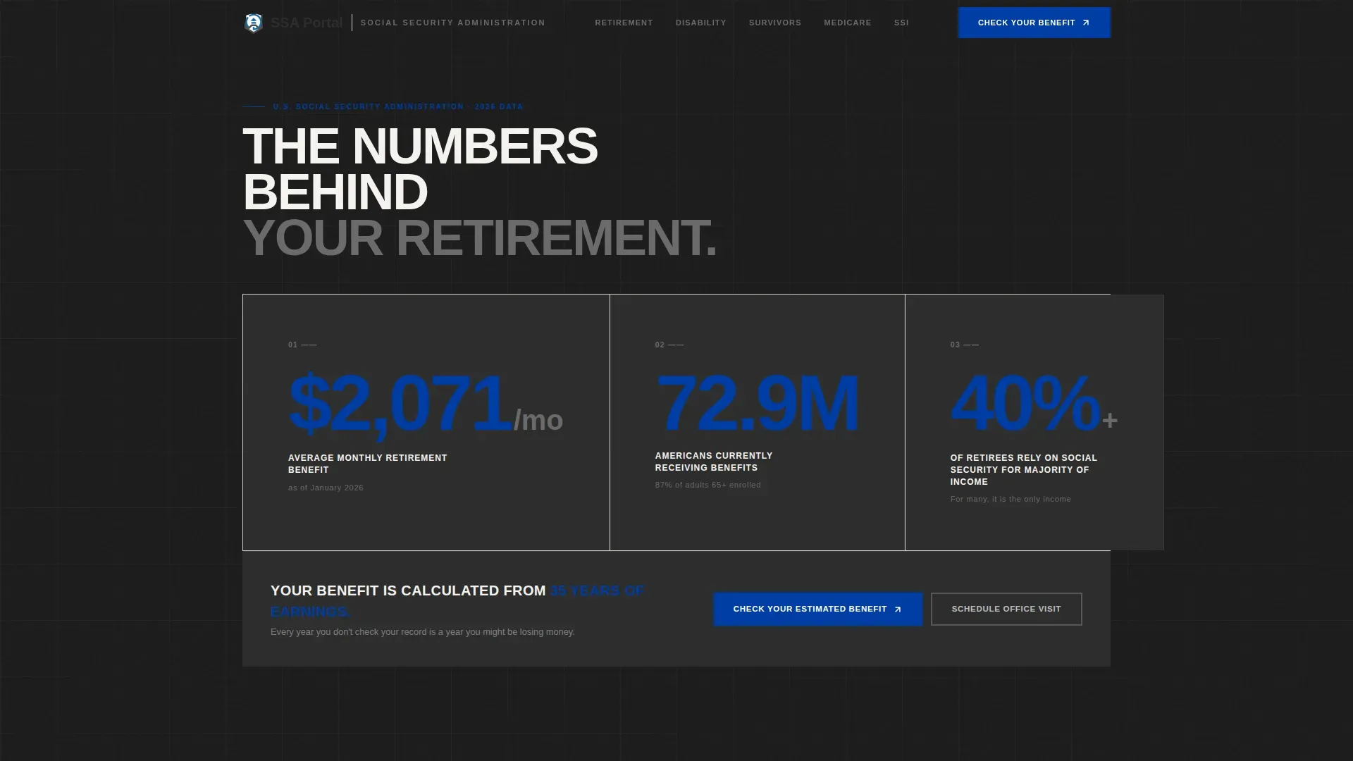 Stats-First Civic Service Landing Page Template