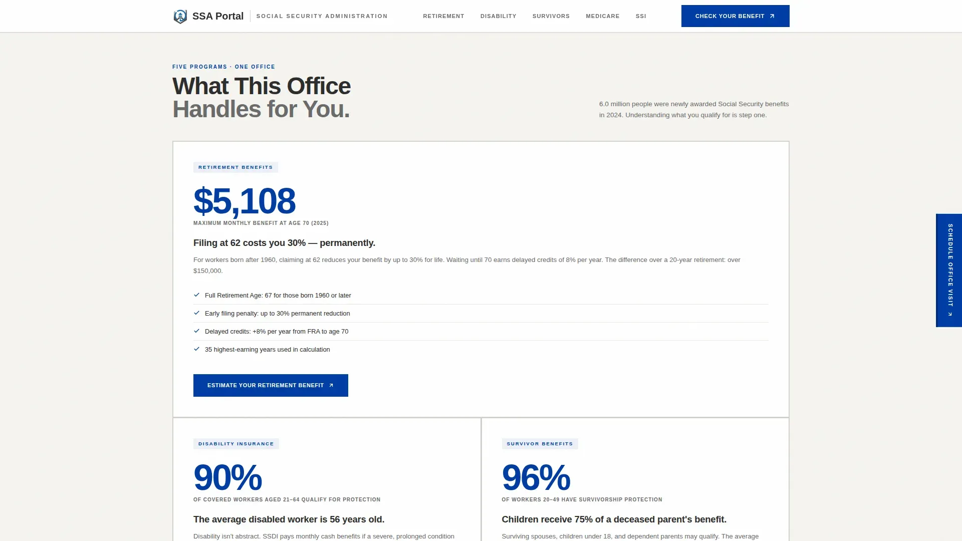 Stats-First Civic Service Landing Page Template