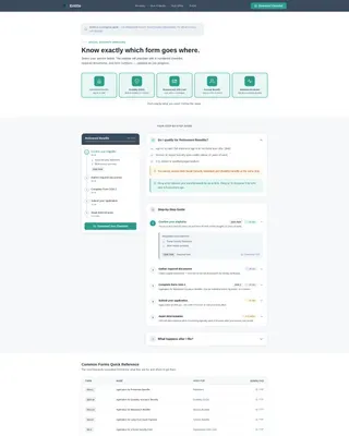 Social Security Benefits Navigation Landing Page