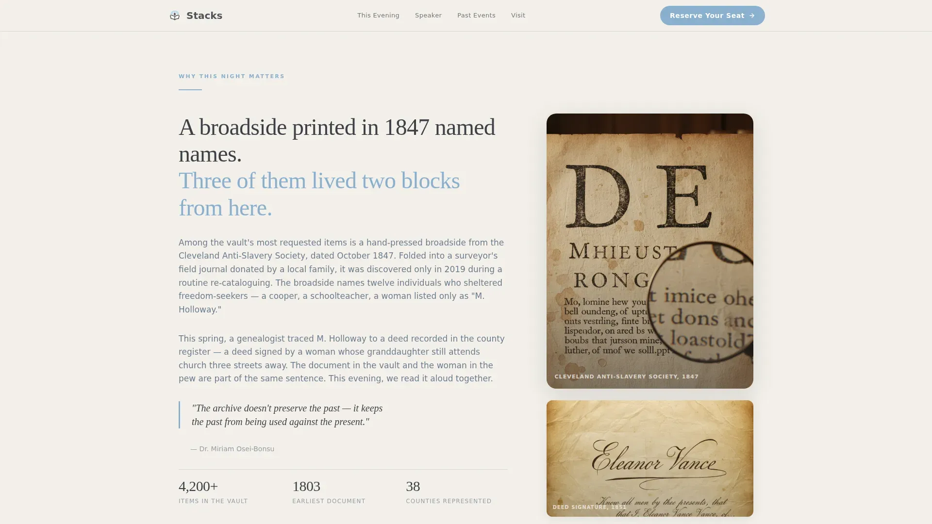 Special Collections Library Landing Page Template