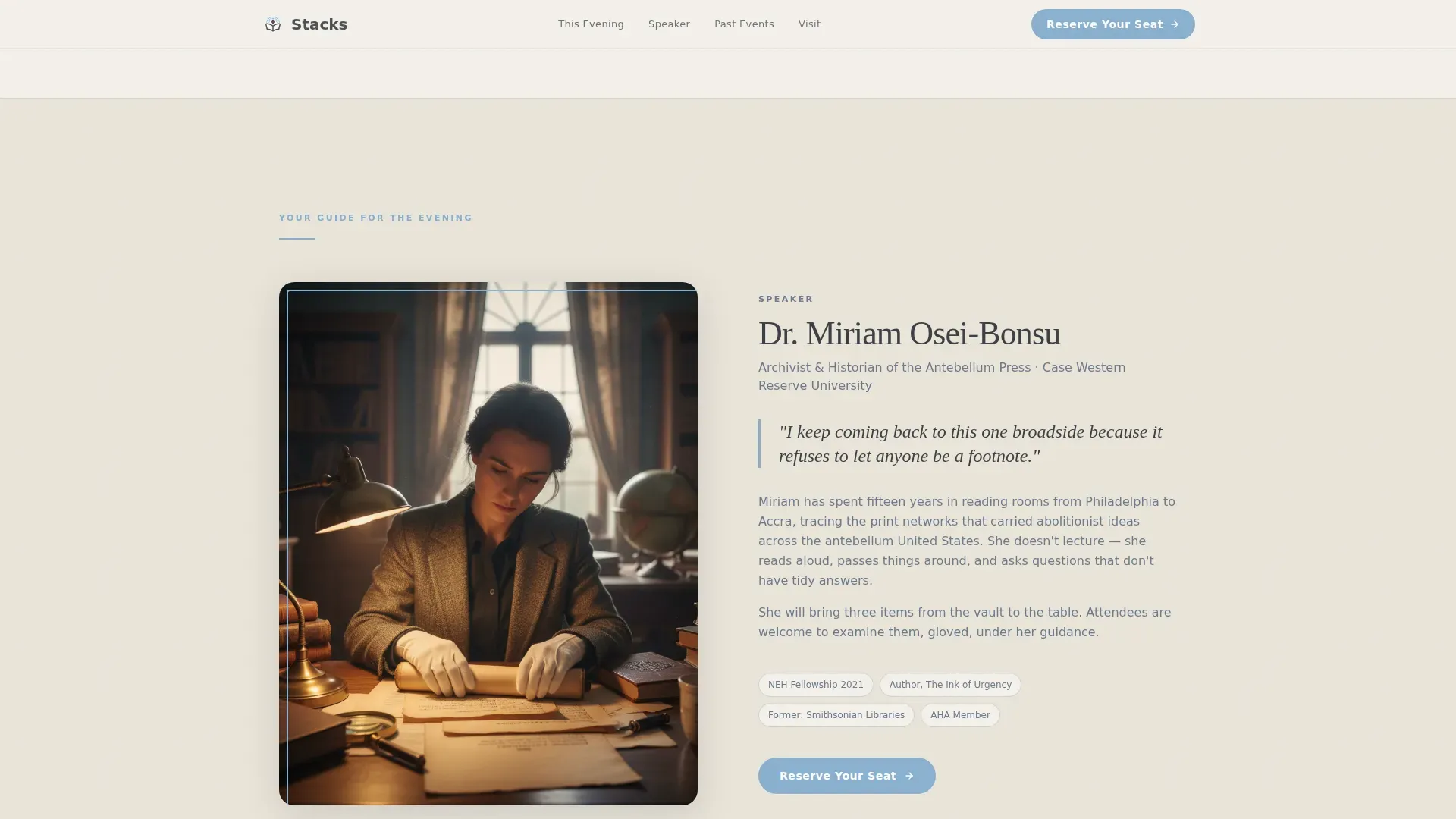 Special Collections Library Landing Page Template
