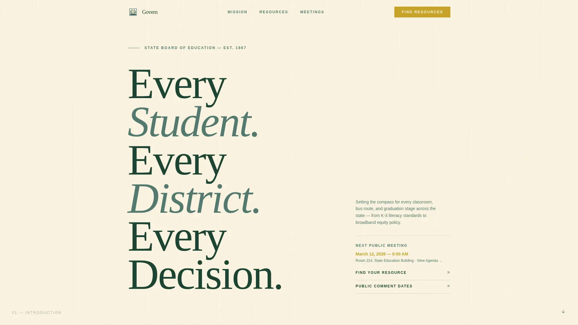 State Education Authority Landing Page Template