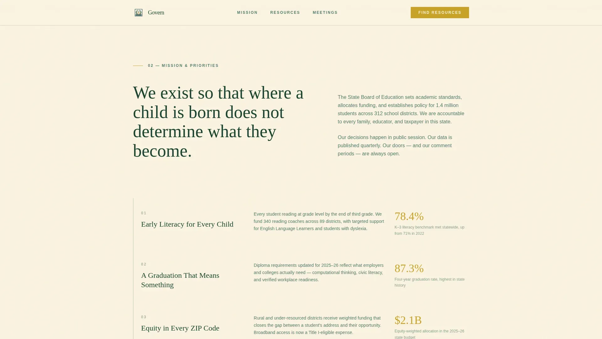 State Education Authority Landing Page Template