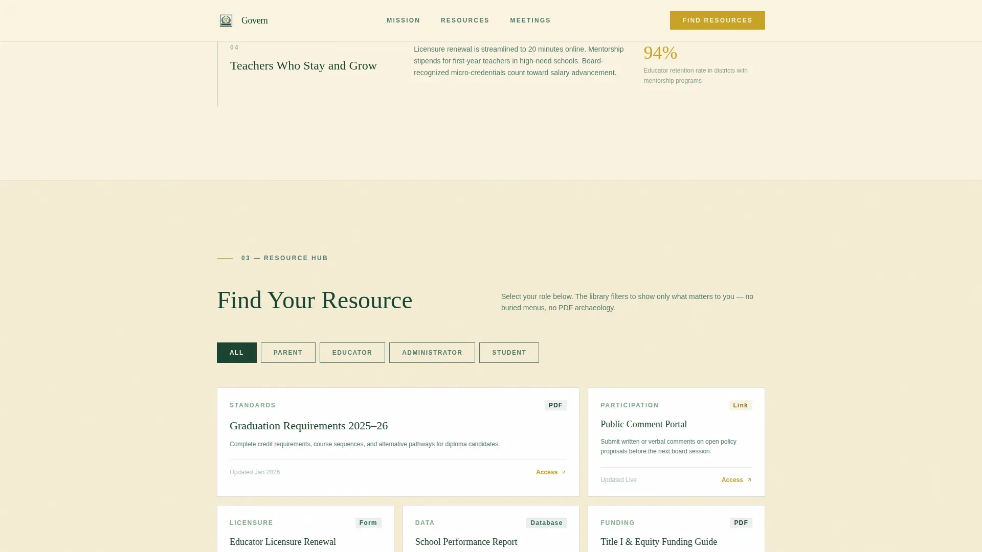 State Education Authority Landing Page Template
