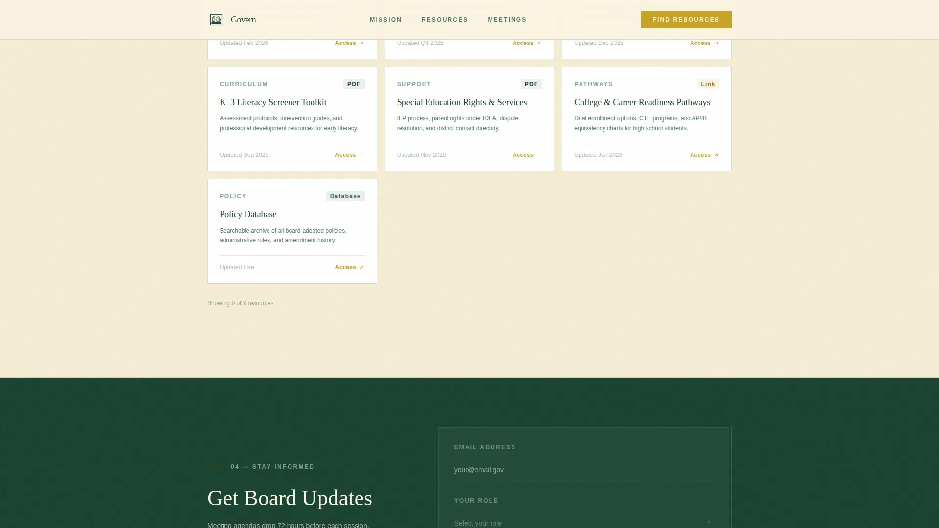 State Education Authority Landing Page Template