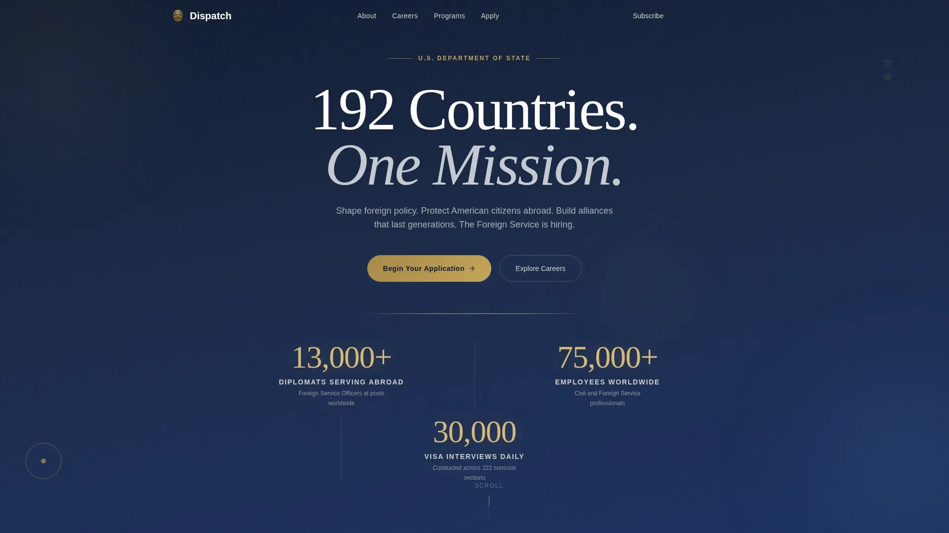 State Department Landing Page Template