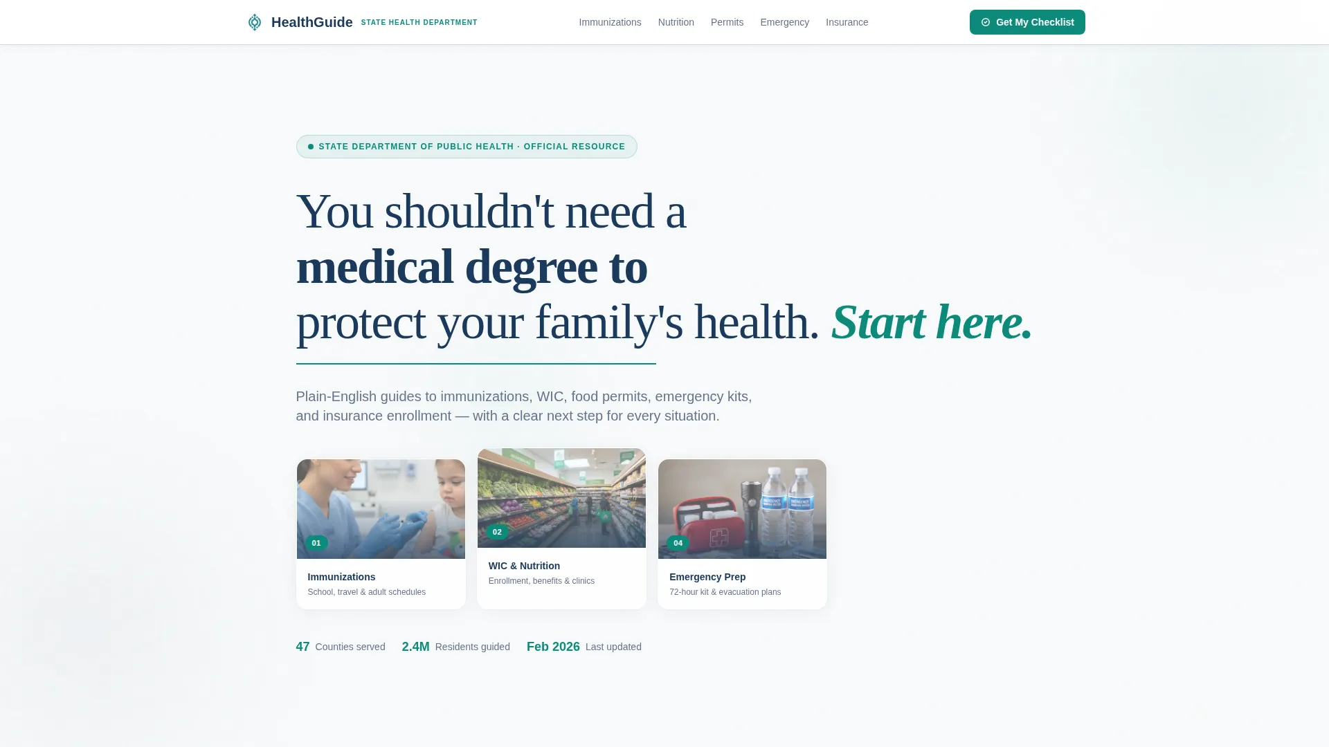 Public Health Department Professional Website Template