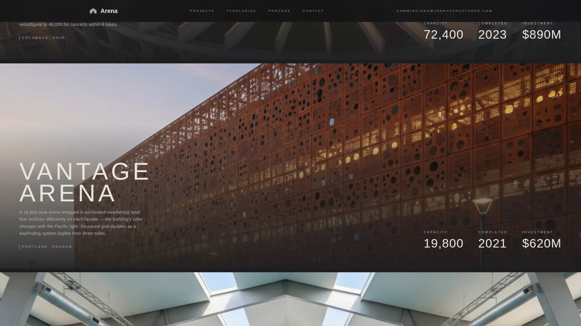 Sports Facility Architecture Landing Page Template