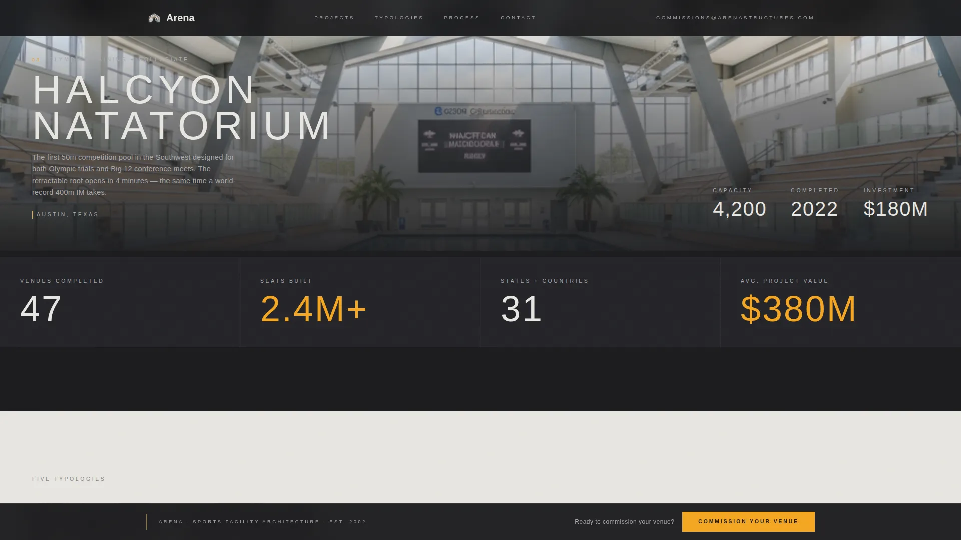 Sports Facility Architecture Landing Page Template