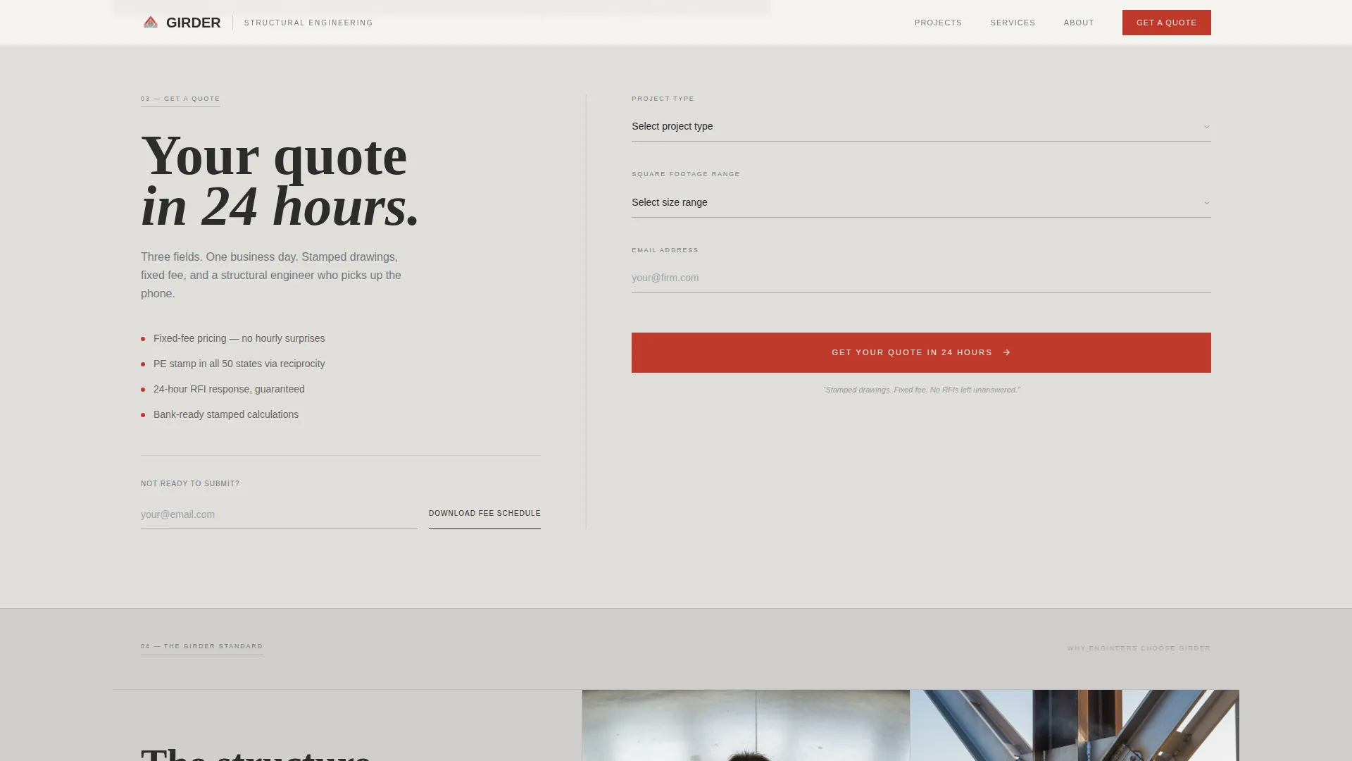 Structural Engineering Landing Page Template