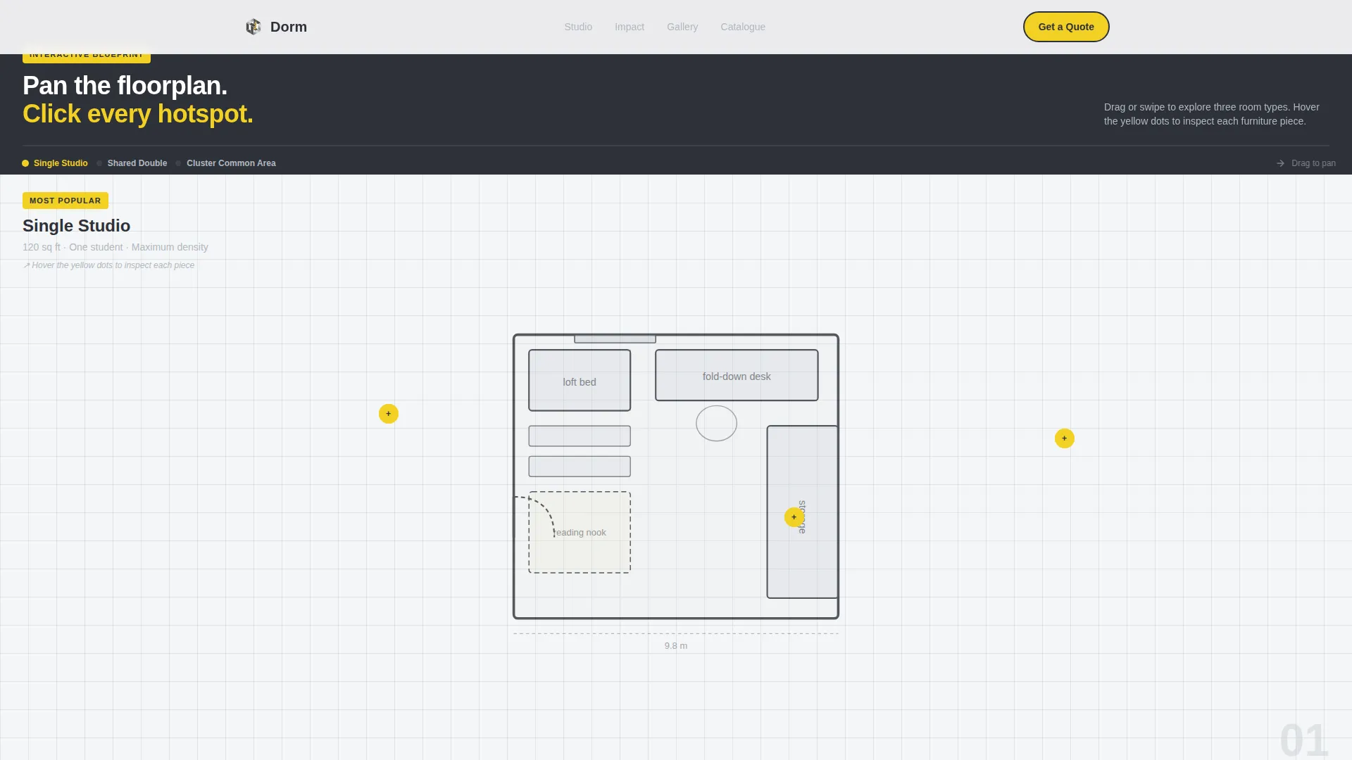 Student Housing Design Studio Landing Page Template
