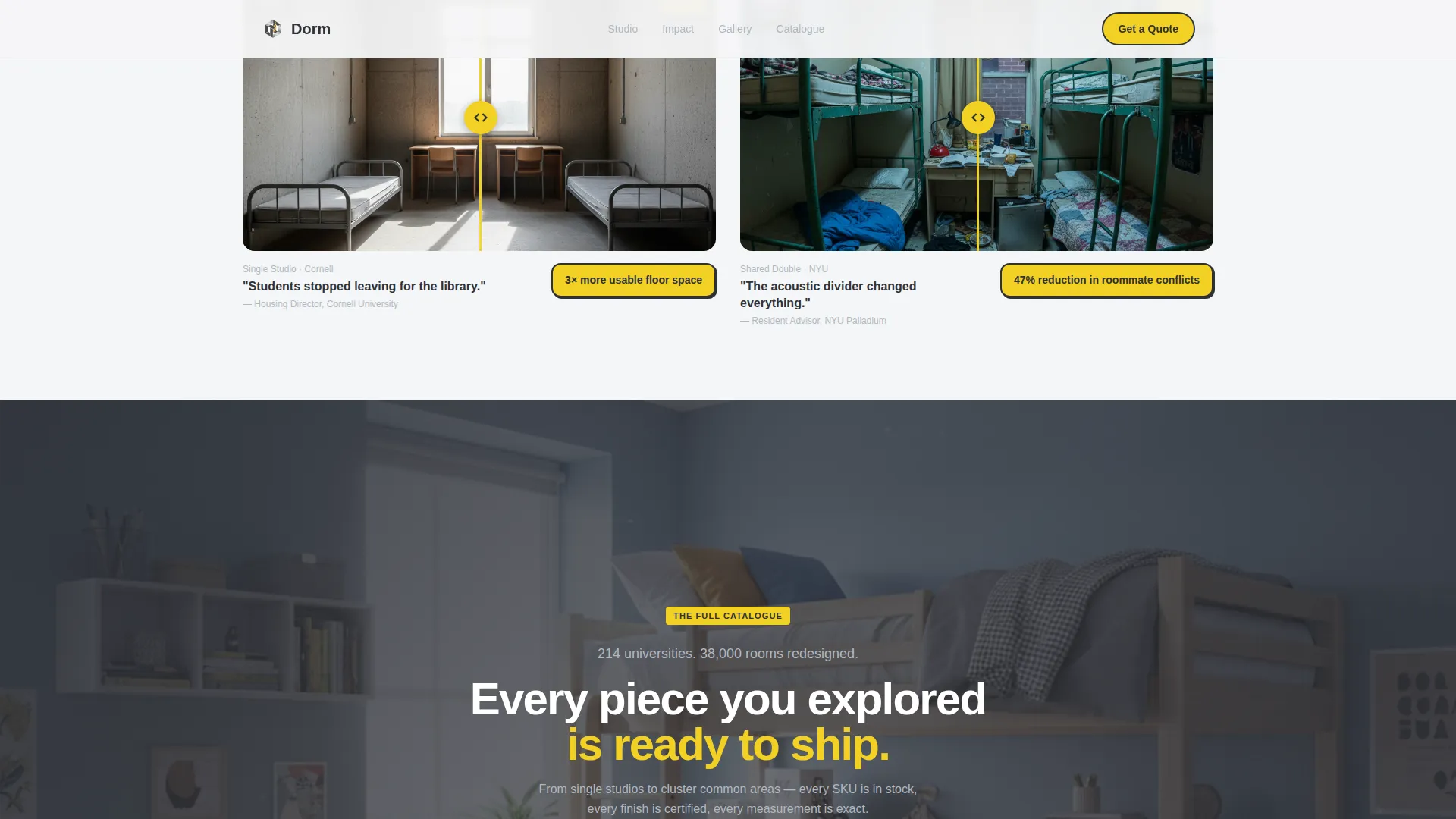 Student Housing Design Studio Landing Page Template
