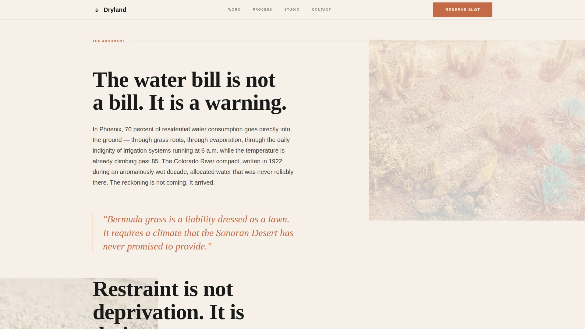 Editorial Xeriscaping Landing Page Template