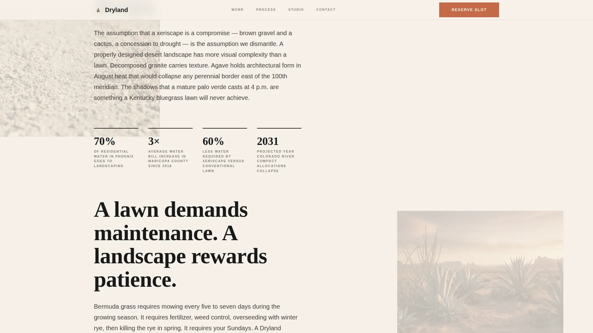 Editorial Xeriscaping Landing Page Template