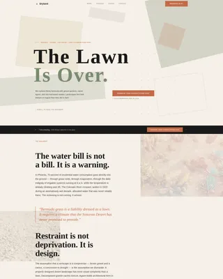 Editorial Xeriscaping Landing Page Template
