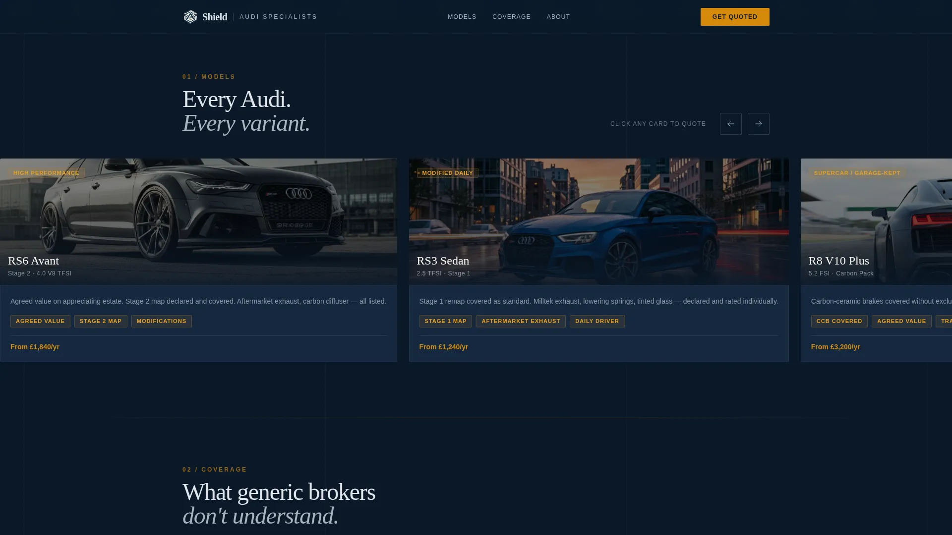 Audi Insurance | Free Website Template | Rocket