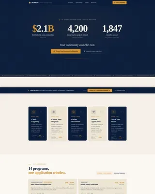 Federal Community Tourism Funding Landing Page Template