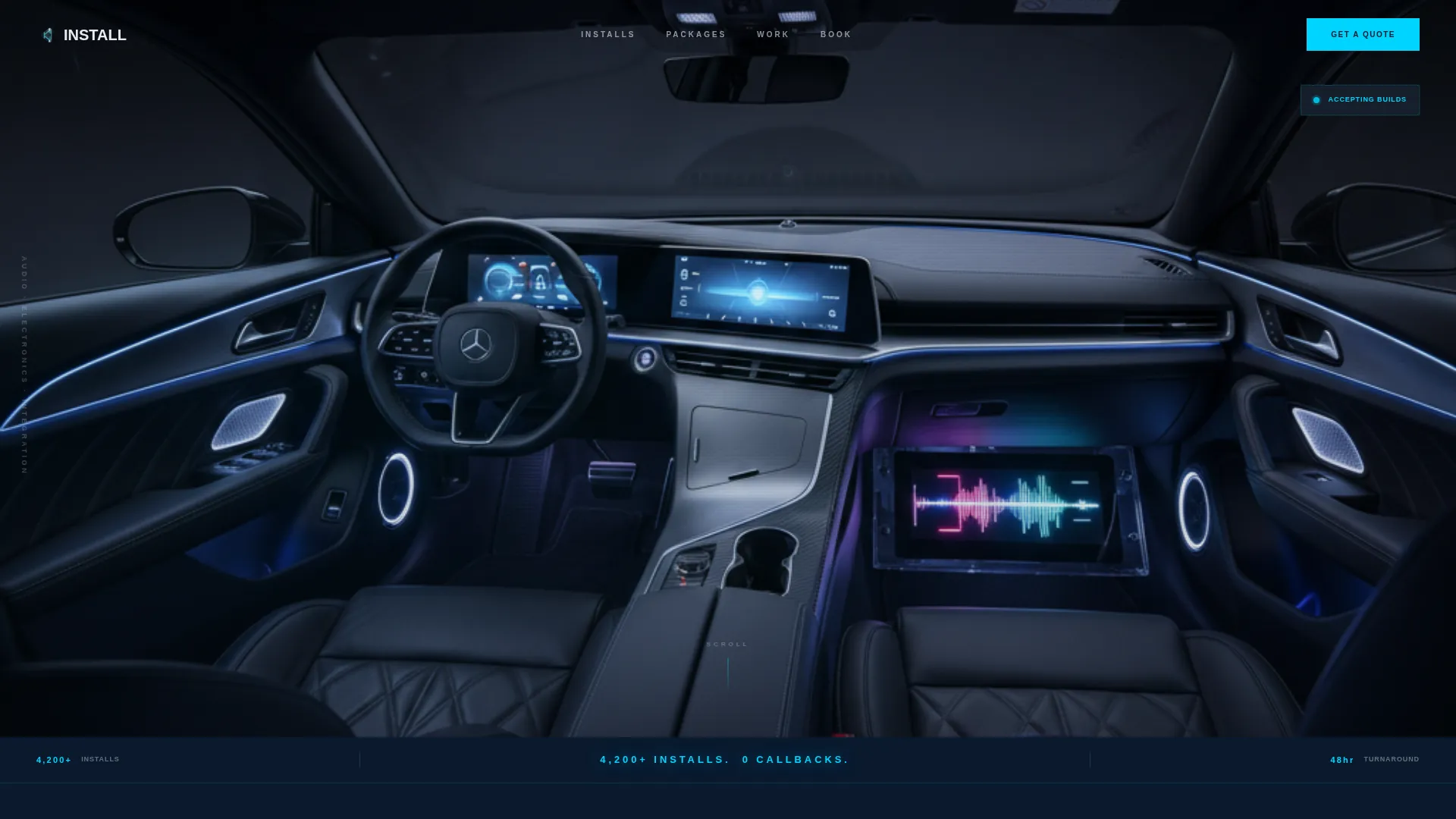 Elite Audio & Electronics Installer Landing Page