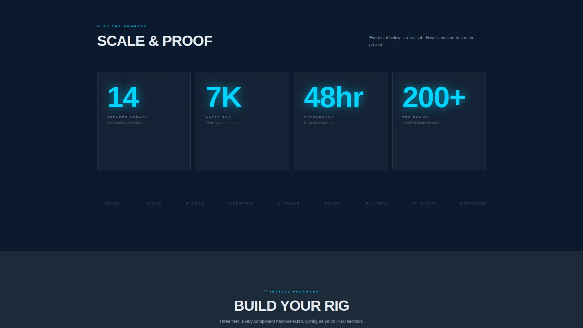 Elite Audio & Electronics Installer Landing Page