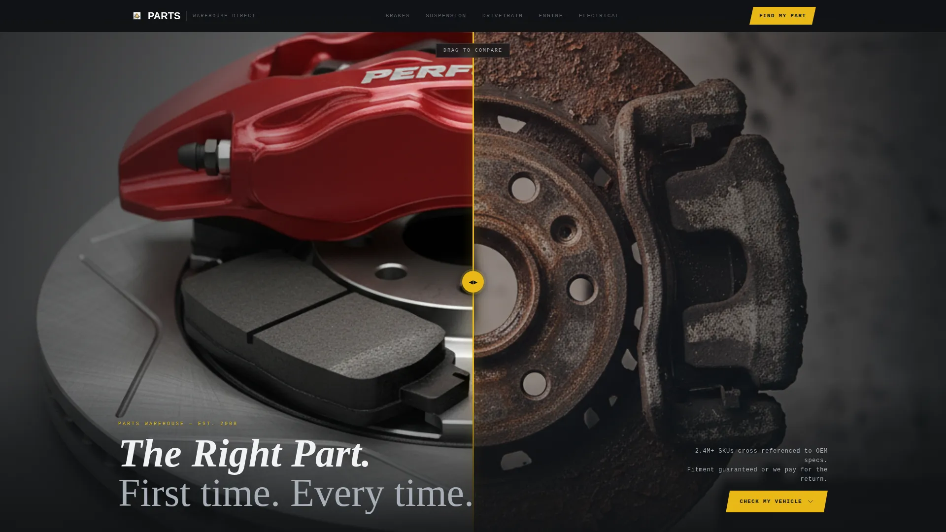 Precision Auto Parts Store Landing Page Template