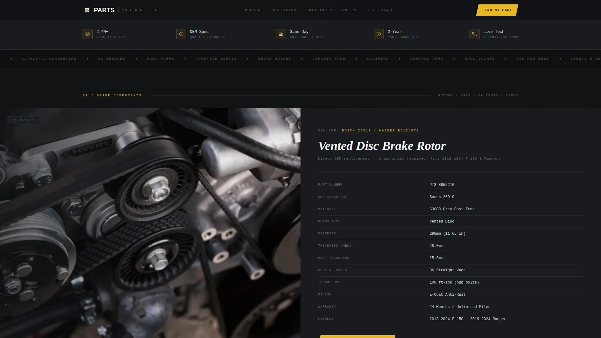 Precision Auto Parts Store Landing Page Template