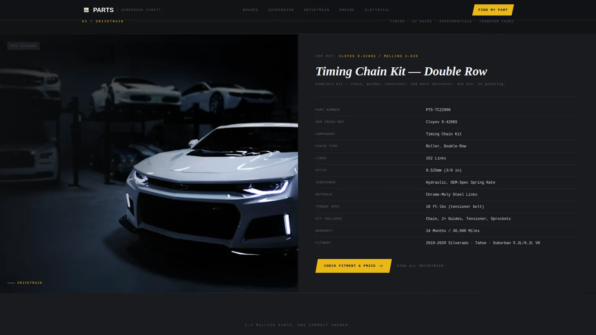 Precision Auto Parts Store Landing Page Template