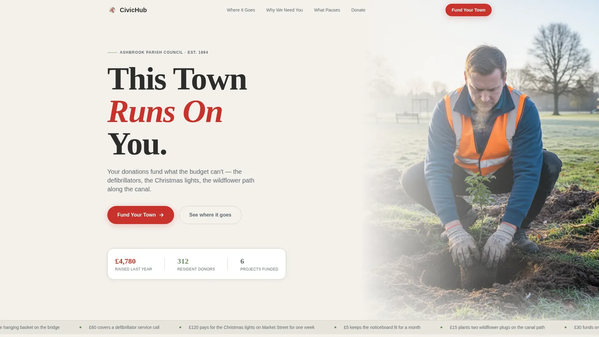 Community Civic Landing Page Template