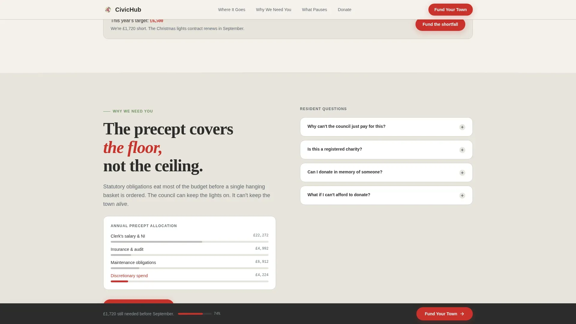 Community Civic Landing Page Template