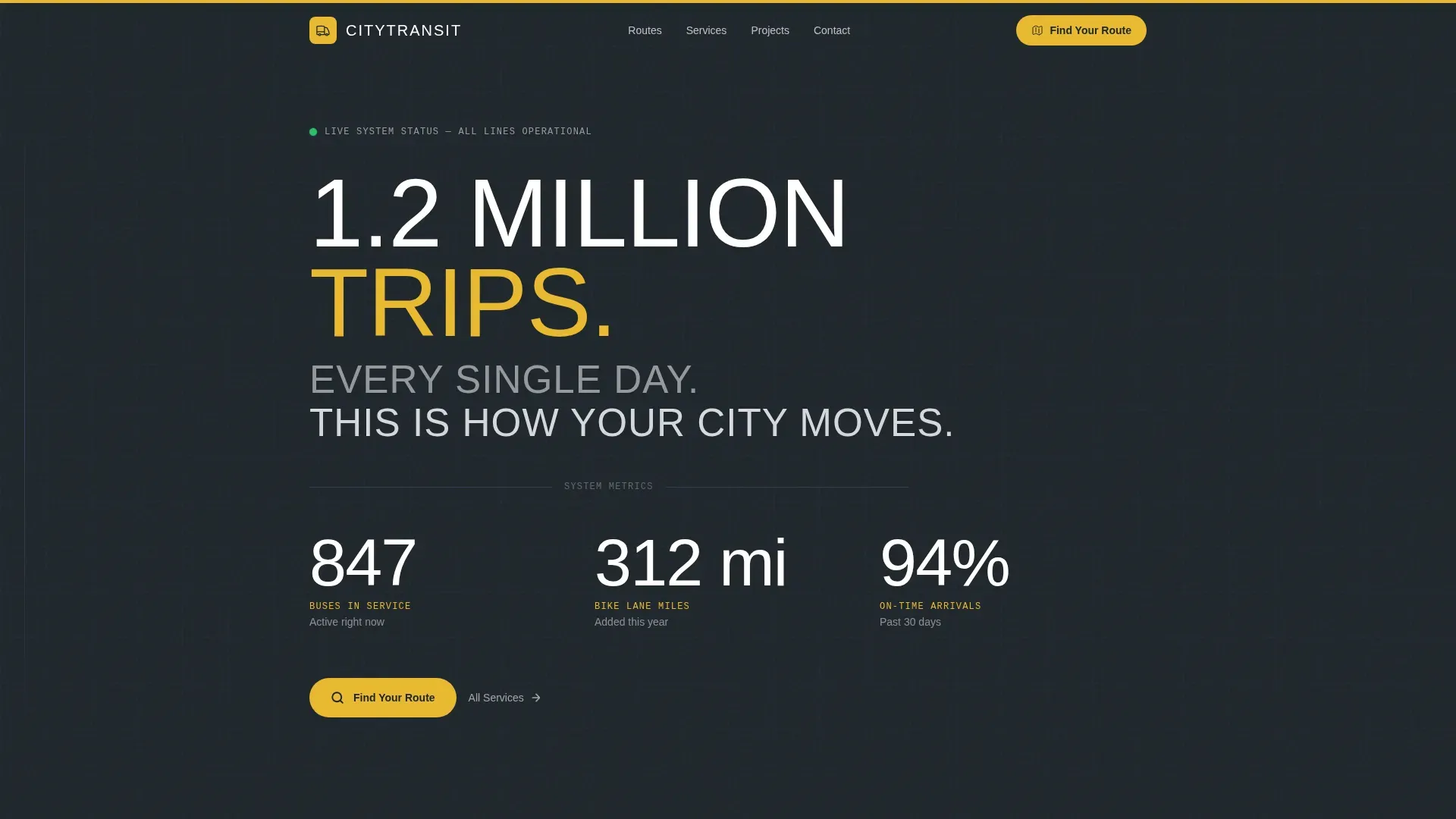 Municipal Transportation Landing Page Template