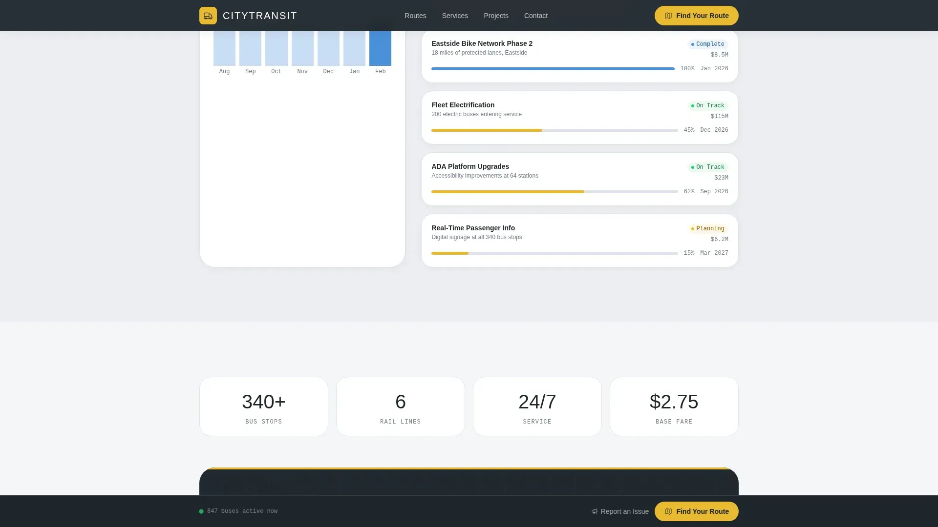Municipal Transportation Landing Page Template