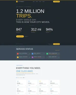Municipal Transportation Landing Page Template