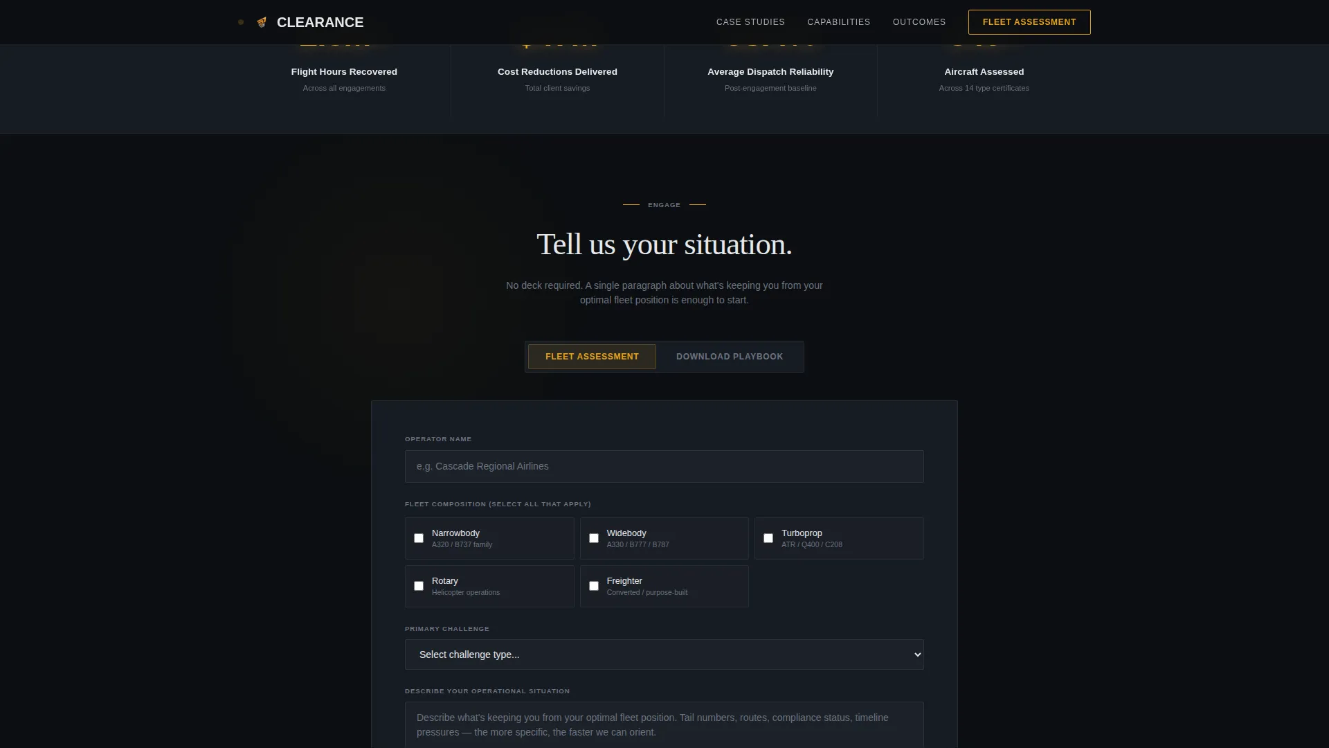 Aviation Consulting Landing Page Template