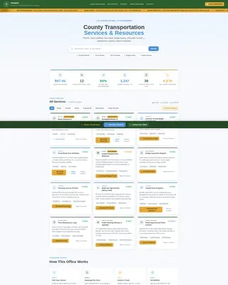 County Transportation Landing Page Template
