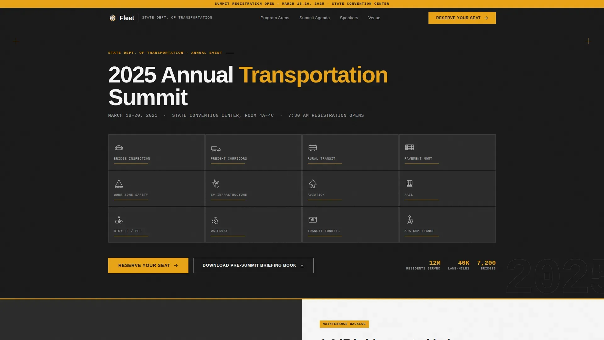 Infrastructure Transportation Landing Page Template