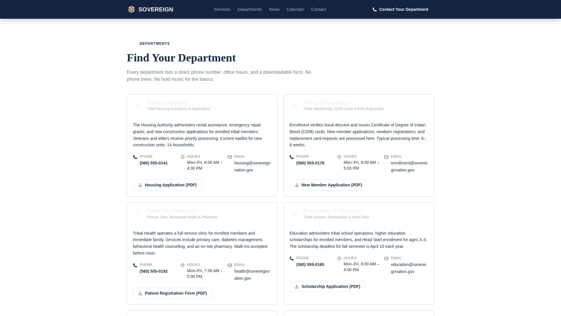 US Government Directory Website Template