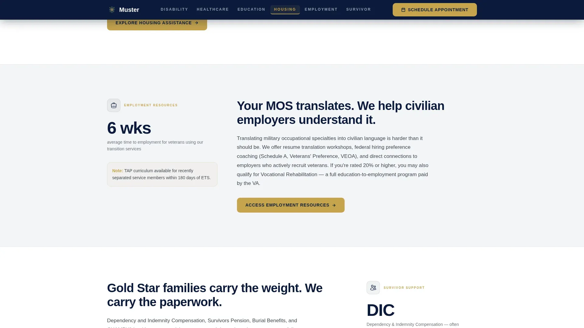 Veteran Benefits Landing Page Template